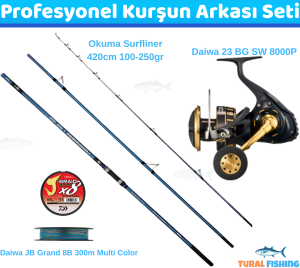 PROFESYONEL KURŞUN ARKASI SURF OLTA SETİ