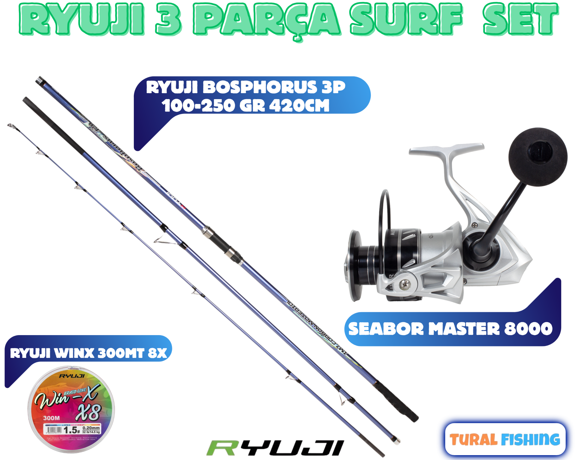 RYUJI - SEABOR 3P KURŞUN ARKASI SURF SETİ